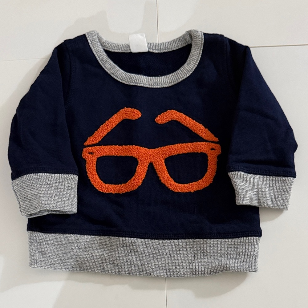 Baby Gap Navt and Orange Kids Sweatshirt with Gray Accents
